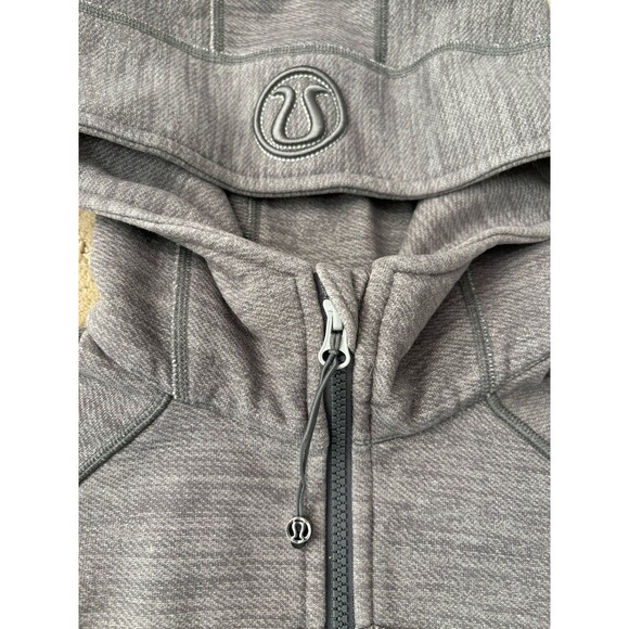Lululemon Scuba Hoodie II Full Zip 6 Slate Gray Cotton Fleece Thumbholes W4A62S - Picture 11 of 16